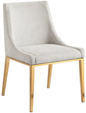 Haines Beige Linen Textured Polyester Fabric Dining Chair 885Beige-C Meridian Furniture