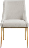 Haines Beige Linen Textured Polyester Fabric Dining Chair 885Beige-C Meridian Furniture