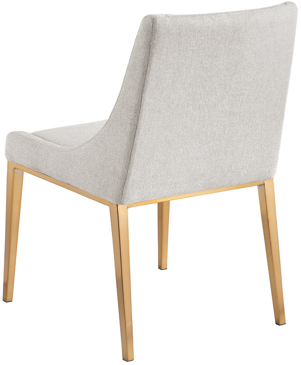 Haines Beige Linen Textured Polyester Fabric Dining Chair 885Beige-C Meridian Furniture