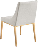 Haines Beige Linen Textured Polyester Fabric Dining Chair 885Beige-C Meridian Furniture