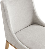 Haines Beige Linen Textured Polyester Fabric Dining Chair 885Beige-C Meridian Furniture