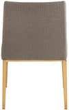 Haines Brown Linen Textured Polyester Fabric Dining Chair 885Brown-C Meridian Furniture