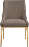 Haines Brown Linen Textured Polyester Fabric Dining Chair 885Brown-C Meridian Furniture