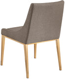 Haines Brown Linen Textured Polyester Fabric Dining Chair 885Brown-C Meridian Furniture