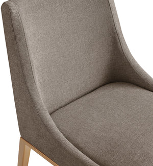 Haines Brown Linen Textured Polyester Fabric Dining Chair 885Brown-C Meridian Furniture