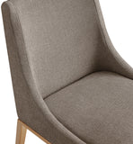 Haines Brown Linen Textured Polyester Fabric Dining Chair 885Brown-C Meridian Furniture