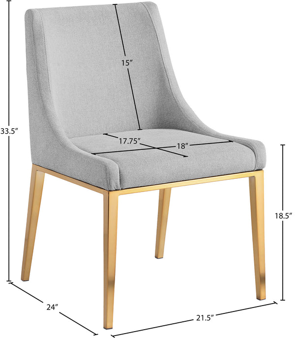 Haines Dark Charcoal Grey Linen Textured Polyester Fabric Dining Chair 885Grey-C Meridian Furniture