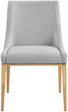 Haines Dark Charcoal Grey Linen Textured Polyester Fabric Dining Chair 885Grey-C Meridian Furniture