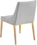 Haines Dark Charcoal Grey Linen Textured Polyester Fabric Dining Chair 885Grey-C Meridian Furniture