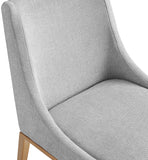 Haines Dark Charcoal Grey Linen Textured Polyester Fabric Dining Chair 885Grey-C Meridian Furniture