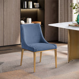 Haines Navy Linen Textured Polyester Fabric Dining Chair 885Navy-C Meridian Furniture