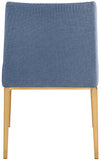 Haines Navy Linen Textured Polyester Fabric Dining Chair 885Navy-C Meridian Furniture