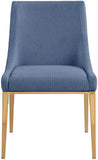 Haines Navy Linen Textured Polyester Fabric Dining Chair 885Navy-C Meridian Furniture