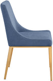 Haines Navy Linen Textured Polyester Fabric Dining Chair 885Navy-C Meridian Furniture