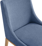 Haines Navy Linen Textured Polyester Fabric Dining Chair 885Navy-C Meridian Furniture