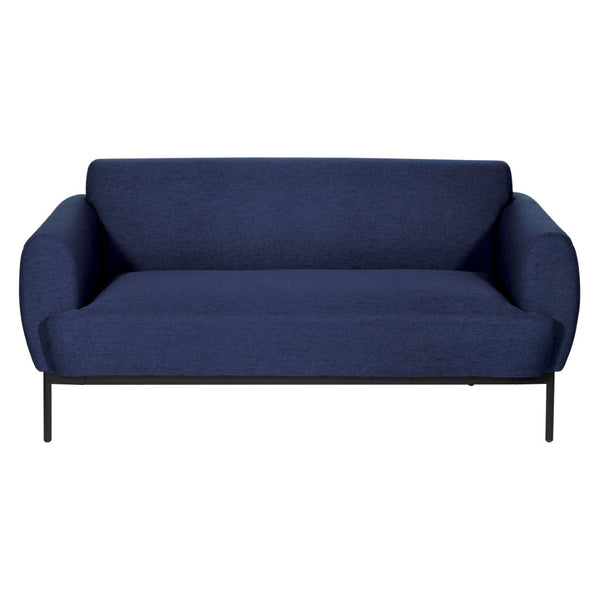 OSP Home Furnishings Delta Commercial Armchair with Sinuous Spring Seat and Black Metal Legs for Lobbies Sofa Navy DTL53-K062