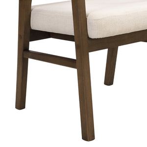 English Elm Wooden Rubberwood Dining Chairs with Woven Rattan Back Ergonomic Seat Set of 2 Beige,Walnut N771P256965T