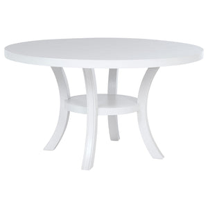 English Elm Tyler Round Wood Dining Set with Four Upholstered Chairs for Modern Kitchens B062S01573