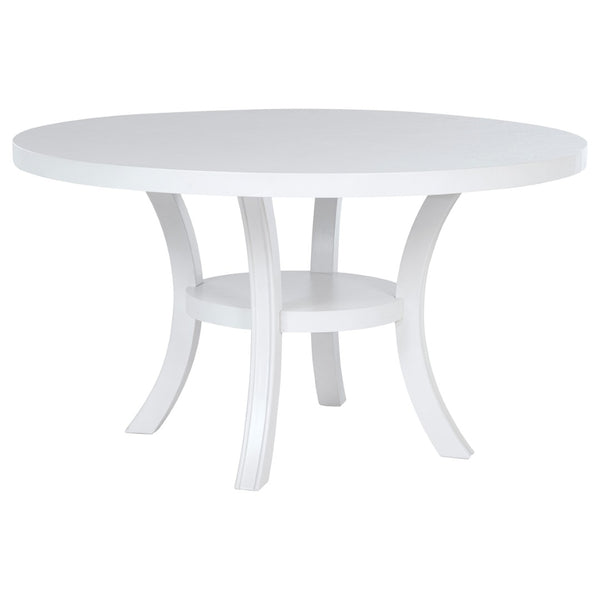 English Elm Tyler Round Wood Dining Set with Four Upholstered Chairs for Modern Kitchens B062S01573