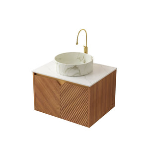 English Elm Ruben Wall Mounted Bathroom Vanity Cabinet Sintered Stone Top Plywood Build 24 Inch W2615P390654