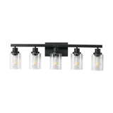 English Elm (Same As W1340P197622/L001010-B5) 5-Lights Farmhouse Vanity Lights Fixture Rustic Bathroom Light Fixture Bathroom Sconce (Without Bulbs)