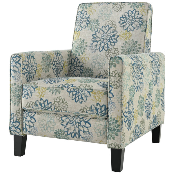 English Elm Christopher Knight Home® - 27.5" Push Back Recliner with Beech Legs, Deep Ergonomic Seat & Extendable Footrest for Rooms Blue N763P256508C