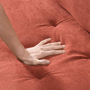 English Elm 103 Luxurious Cloud Velvet Sofa with High-Elastic Sponge Cushion, Deep-Seated Comfort for Living Spaces Brick red W2290S00010