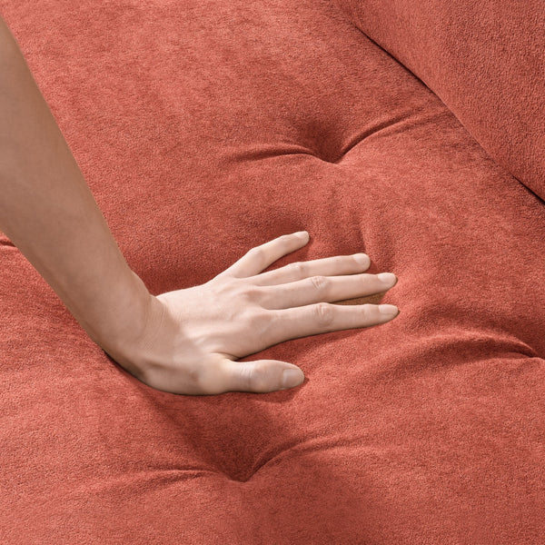 English Elm 103 Luxurious Cloud Velvet Sofa with High-Elastic Sponge Cushion, Deep-Seated Comfort for Living Spaces Brick red W2290S00010