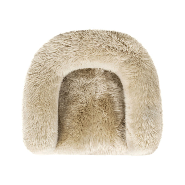 English Elm Jennifer Taylor Home - Avalon Genuine Sheepskin 35" Split Barrel Back Accent Chair in Natural Blonde Fur – Cozy Chic Seat B2719P290776