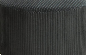 English Elm Corduroy Cube Ottoman Ribbed Upholstery Footrest for Living Room or Bedroom Seating Black B2748P476005