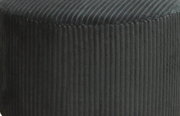 English Elm Corduroy Cube Ottoman Ribbed Upholstery Footrest for Living Room or Bedroom Seating Black B2748P476005