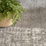 Nourison Pacific Shag PCS02 Machine Made Power-loomed Solid Border Indoor Only Shag Modern Rug Grey, Grey Pile, 100% Polyester 841491148815