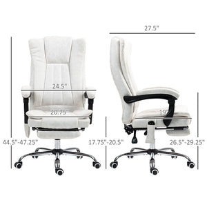 English Elm Massage Reclining Office Chair with Vibration Motors Heating Footrest and Microfiber Seat T3971P408092