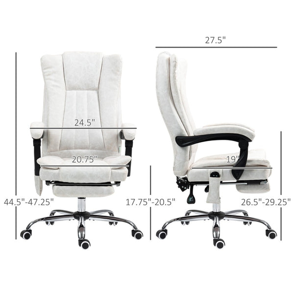 English Elm Massage Reclining Office Chair with Vibration Motors Heating Footrest and Microfiber Seat T3971P408092