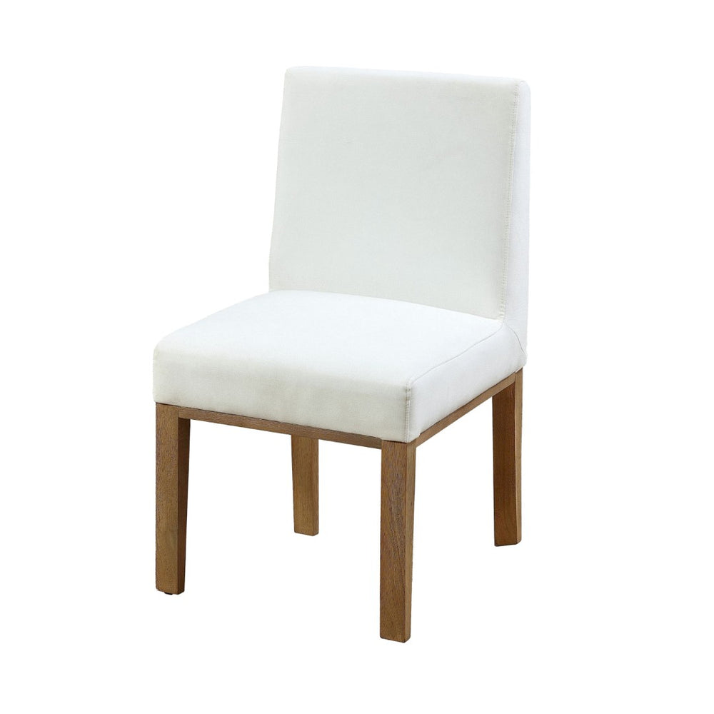 English Elm Rux White Upholstered Dining Chairs Set of 2 Rubberwood Farmhouse Style Seating B056P416852
