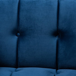 Baxton Studio Baxton Studio Ambra Luxe Royal Blue Velvet Armchair with Gold Frame - Glamorous Comfort & Style TSF-5507-Navy/Gold-CC