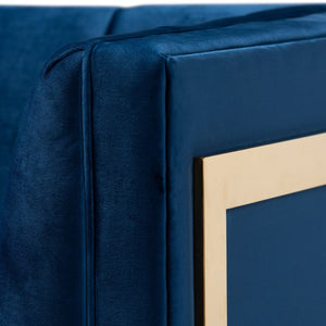 Baxton Studio Baxton Studio Ambra Luxe Royal Blue Velvet Armchair with Gold Frame - Glamorous Comfort & Style TSF-5507-Navy/Gold-CC