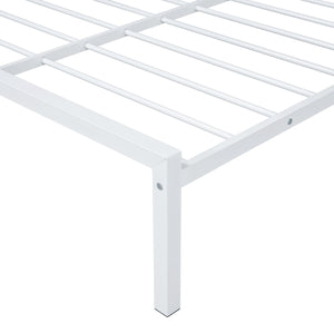 English Elm Full Metal Platform Bed with House-Style Headboard, Two Smooth Storage Drawers, Sturdy 350lb Capacity White MF320571AAK