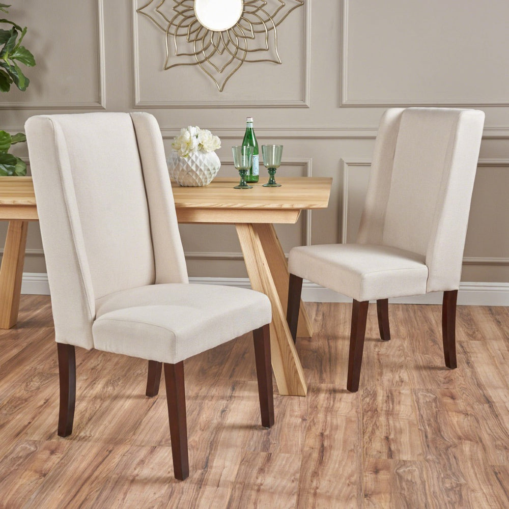 English Elm Dining Chair Set of 2 Wingback Upholstered Seats with Tapered Legs for Modern Spaces 60270.00IVY