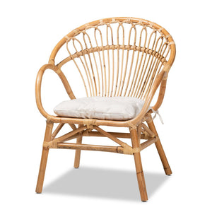 English Elm Modern Rattan Dining Chair Woven Openwork Back Curved Arms Bohemian Accent Seat B2750P470050