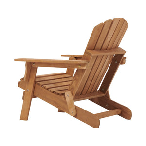 English Elm Oversize Hemlock Wood Folding Adirondack Chair for Porch Poolside Patio Backyard W2640P307500