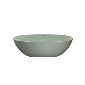 English Elm 67'' Solid Stone Resin Freestanding Soaking Tub with Ergonomic Curve for Modern Baths W2753P416680