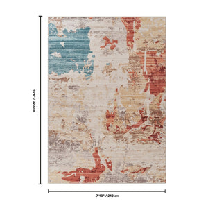 English Elm Jewel Abstract Multi-color Area Rug Bold Low Pile Living Room Statement Floor B186P428922