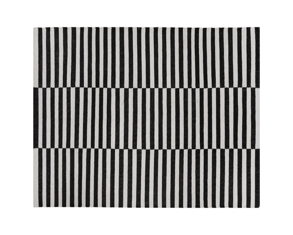 Sunpan Zigby Hand-Woven Rug - Sustainable Black and Ivory Design Perfect for Mid-Century Modern Spaces 8' X 10'