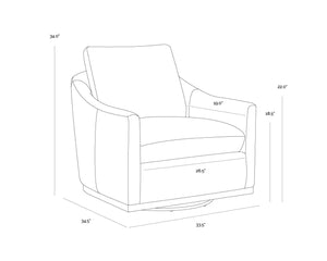 Sunpan CORBIN Swivel Lounge Chair - Premium Butternut Leather with Ergonomic Comfort & Stylish Design 112093V