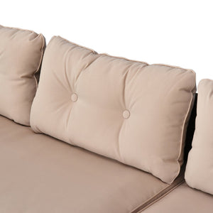 English Elm Outsunny 3-Piece Rattan Patio Furniture Set With Chaise Lounge, Loveseat & Glass Table For Relaxation W2225P217678-GIGA