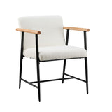 Christopher Knight Home® - Noble House - Dining Chair(Fabric-Beige+Plywood+Iron-Black)