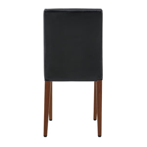 English Elm 4-piece Brown Suede Dining Chair Set with Tufted Back and Walnut Metal Legs Black,Walnut W1151P361165