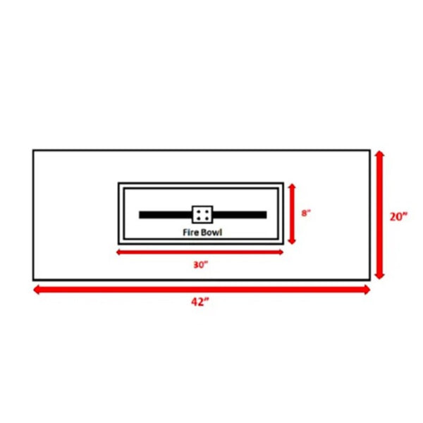 English Elm 24'' Concrete Outdoor Fire Pit Table 50,000 BTU Stainless Steel Burner Lava Rock Compatible Weatherproof Design Gray B120P198399