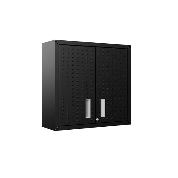 English Elm Floating Wall Mounted Garage Cabinet with Locking Doors and Diamond Texture Exterior Charcoal Grey B365P398222
